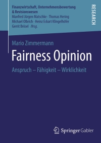 Cover image: Fairness Opinion 9783658121624