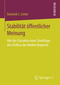 Imagen de portada: Stabilität öffentlicher Meinung 9783658122843