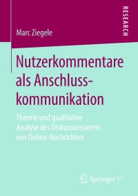 Cover image: Nutzerkommentare als Anschlusskommunikation 9783658128210