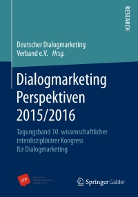 Cover image: Dialogmarketing Perspektiven 2015/2016 1st edition 9783658129231