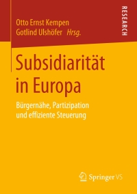 Immagine di copertina: Subsidiarität in Europa 9783658130572