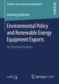 Omslagafbeelding: Environmental Policy and Renewable Energy Equipment Exports 9783658135577