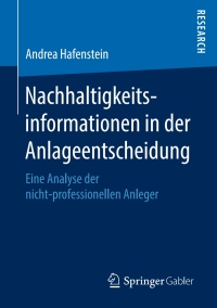 Cover image: Nachhaltigkeitsinformationen in der Anlageentscheidung 9783658143046