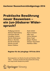 Cover image: Aachener Bausachverständigentage 2016 9783658143824