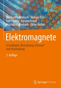 Imagen de portada: Elektromagnete 5th edition 9783658147877