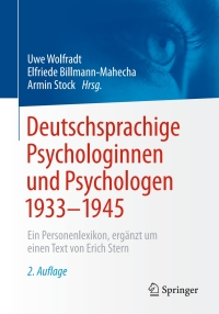 Cover image: Deutschsprachige Psychologinnen und Psychologen 1933–1945 2nd edition 9783658150396