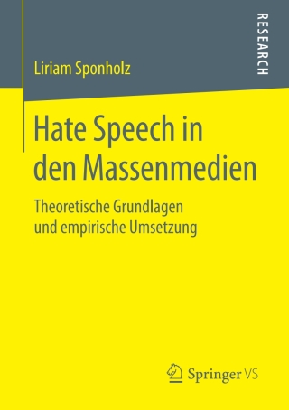 Cover image: Hate Speech in den Massenmedien 9783658150761
