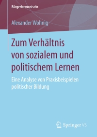 Imagen de portada: Zum Verhältnis von sozialem und politischem Lernen 9783658152956
