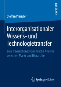 Imagen de portada: Interorganisationaler Wissens- und Technologietransfer 9783658154530