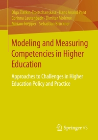 Cover image: Modeling and Measuring Competencies in Higher Education 9783658154851
