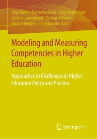 Imagen de portada: Modeling and Measuring Competencies in Higher Education 9783658154851