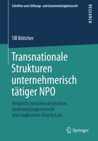 Immagine di copertina: Transnationale Strukturen unternehmerisch tätiger NPO 9783658155162