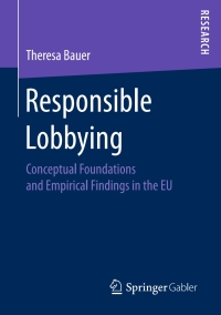 Imagen de portada: Responsible Lobbying 9783658155384