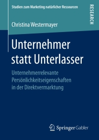 Cover image: Unternehmer statt Unterlasser 9783658156879