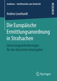 Cover image: Die Europäische Ermittlungsanordnung in Strafsachen 9783658158712