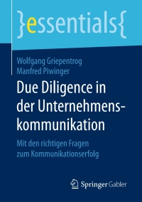 Imagen de portada: Due Diligence in der Unternehmenskommunikation 9783658158958