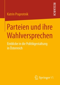 Cover image: Parteien und ihre Wahlversprechen 9783658162702