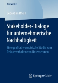 Imagen de portada: Stakeholder-Dialoge für unternehmerische Nachhaltigkeit 9783658162740