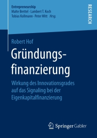 Imagen de portada: Gründungsfinanzierung 9783658163761