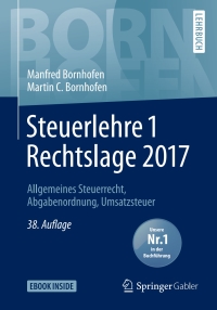 Imagen de portada: Steuerlehre 1 Rechtslage 2017 38th edition 9783658165383