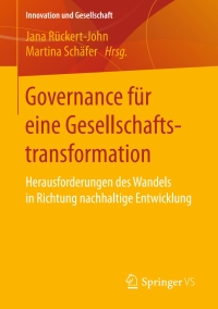 Imagen de portada: Governance für eine Gesellschaftstransformation 9783658165598