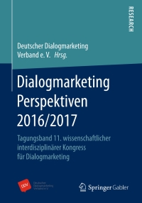 Imagen de portada: Dialogmarketing Perspektiven 2016/2017 1st edition 9783658168346
