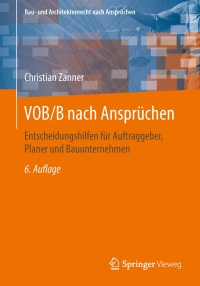 Imagen de portada: VOB/B nach Ansprüchen 6th edition 9783658168735