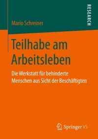 Cover image: Teilhabe am Arbeitsleben 9783658169183