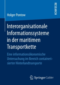 Cover image: Interorganisationale Informationssysteme in der maritimen Transportkette 9783658169640