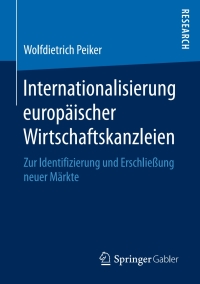 Cover image: Internationalisierung europäischer Wirtschaftskanzleien 9783658171568