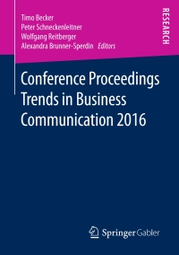 Titelbild: Conference Proceedings Trends in Business Communication 2016 9783658172534