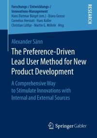 Cover image: The Preference-Driven Lead User Method for New Product Development 9783658172626