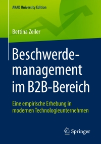 Cover image: Beschwerdemanagement im B2B-Bereich 9783658175252
