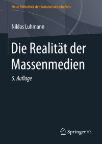 Cover image: Die Realität der Massenmedien 5th edition 9783658177379