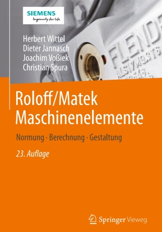 Cover image: Roloff/Matek Maschinenelemente 23rd edition 9783658178956
