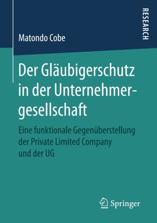 Imagen de portada: Der Gläubigerschutz in der Unternehmergesellschaft 9783658180447