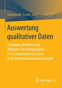 Cover image: Auswertung qualitativer Daten 9783658184049