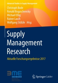 Imagen de portada: Supply Management Research 9783658186319