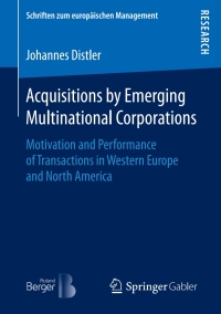 Imagen de portada: Acquisitions by Emerging Multinational Corporations 9783658191115