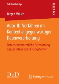 Cover image: Auto-ID-Verfahren im Kontext allgegenwärtiger Datenverarbeitung 9783658191245