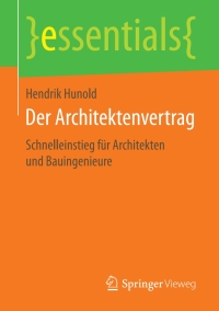 Imagen de portada: Der Architektenvertrag 9783658191481
