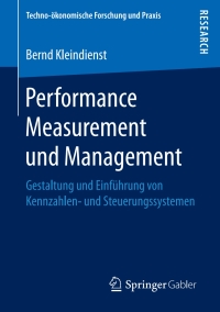 Cover image: Performance Measurement und Management 9783658194482