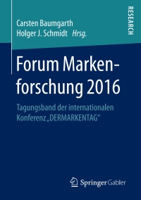 Cover image: Forum Markenforschung 2016 9783658196677