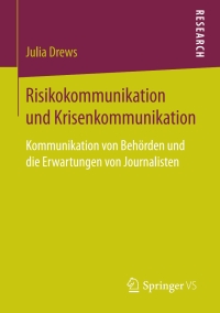 Imagen de portada: Risikokommunikation und Krisenkommunikation 9783658200145