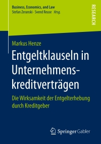 Titelbild: Entgeltklauseln in Unternehmenskreditverträgen 9783658204808