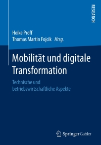 Cover image: Mobilität und digitale Transformation 9783658207786