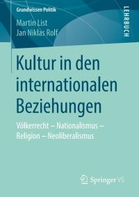 Cover image: Kultur in den internationalen Beziehungen 9783658207885