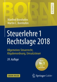 Imagen de portada: Steuerlehre 1 Rechtslage 2018 39th edition 9783658216979