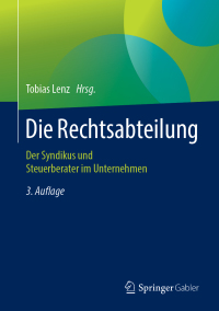 صورة الغلاف: Die Rechtsabteilung 3rd edition 9783658219147