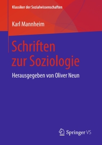 Imagen de portada: Schriften zur Soziologie 9783658221195